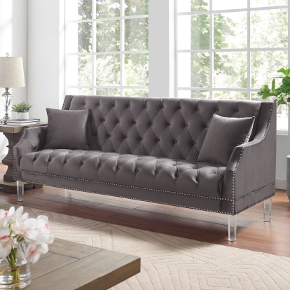 Franceschi Gray Sofa Model CM6065GY-SF-PK by Furniture of America