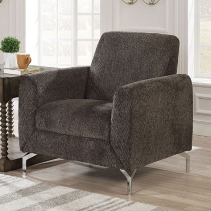 Furniture of America Lauritz Transitional Linen-Like Metal Solid with Wood Dark Gray Chair Model CM6088DG-CH