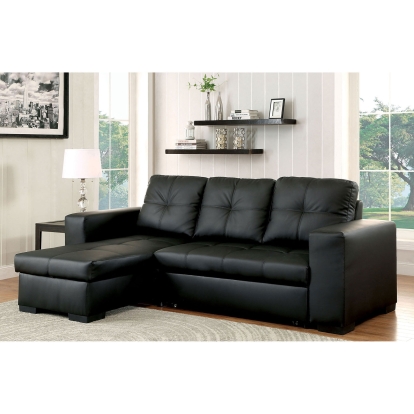 Denton Black Sectional Model CM6149BK-LTR-SET-VN by Furniture of America