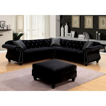 Jolanda Black Sectional Model CM6158BK-SET by Furniture of America