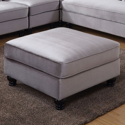 Furniture of America Jolanda Traditional Flannelette Gray Ottoman Model CM6158GY-OT