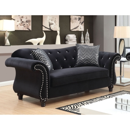Jolanda Black Loveseat Model CM6159BK-LV-VN by Furniture of America