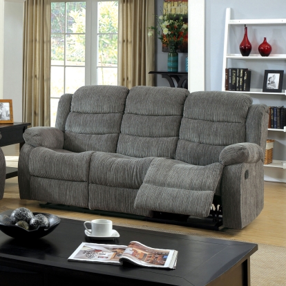Millville Gray Sofa with 2 Recliners Model CM6173GY-SF by Furniture of America
