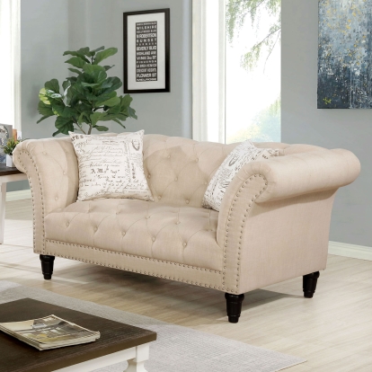 Louella Beige Loveseat Model CM6210BG-LV by Furniture of America