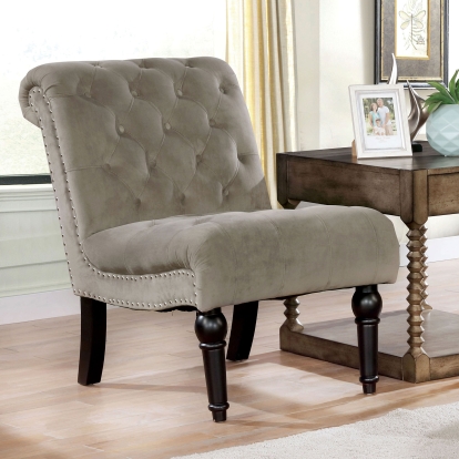 Louella Gray Armless Chair Model CM6210GY-CH by Furniture of America