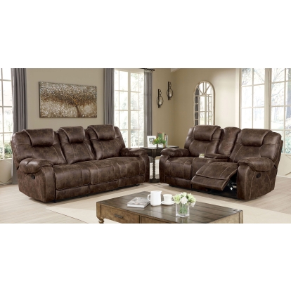 Kennedy Dark Brown Sofa with Loveseat Model CM6216-2PC by Furniture of America