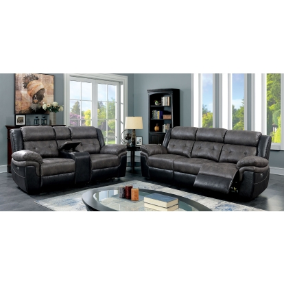Brookdale Gray/Black Sofa with Loveseat Model CM6217GY-2PC by Furniture of America