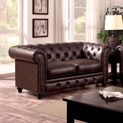 Stanford Brown Loveseat Model CM6269BR-LV-VN by Furniture of America