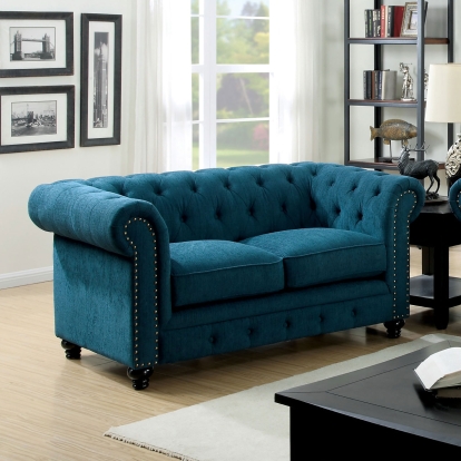 Stanford Dark Teal Loveseat Model CM6269TL-LV-VN by Furniture of America