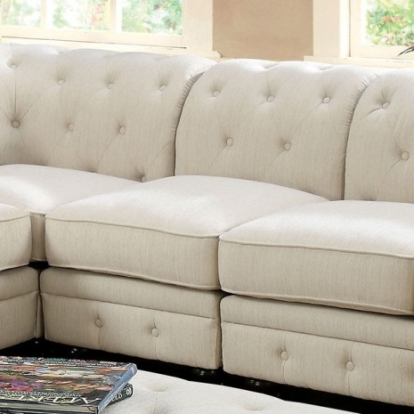 Furniture Of America Stanford Traditional Leatherette Ivory Armless Chair | CM6270IV-CH