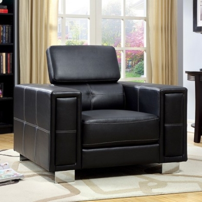 Furniture Of America Garret Contemporary Bonded Leather Match, Metal Black Chair | CM6310-CH