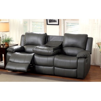 Sarles Gray Motion Sofa with Drop-Down Table Model CM6326-SF by Furniture of America