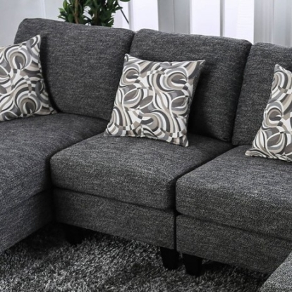 Furniture Of America Lowry Transitional Chenille, Solid Wood, Others Gray Armless Chair ***Disabled 5/19 | CM6363-CH