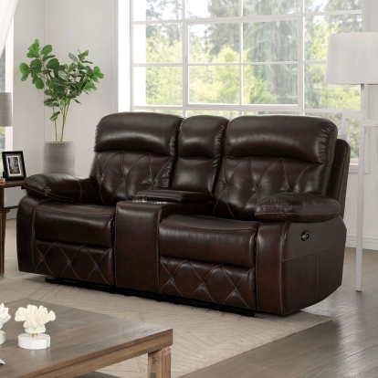 Dusseldorf Brown Power Loveseat Model CM6461-LV-PM by Furniture of America