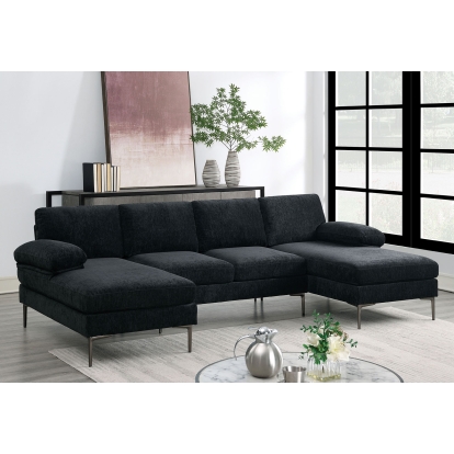 Azariah Black Sectional Model CM6474BK-SECT by Furniture of America