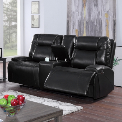 Basque Black Power Loveseat Model CM6487BK-LV-PM by Furniture of America