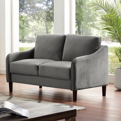 Furniture of America Kassel Contemporary Flannelette Gray Loveseat Model CM6496GY-LV