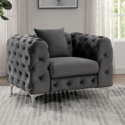 Sapphira Dark Gray Chair Model CM6498DG-CH-PK by Furniture of America