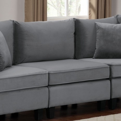 Furniture of America Sandrine Contemporary Flannelette Gray Armless Chair Model CM6499-CH