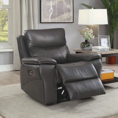 Lila Gray Power-assist Recliner Model CM6540-CH-PM by Furniture of America