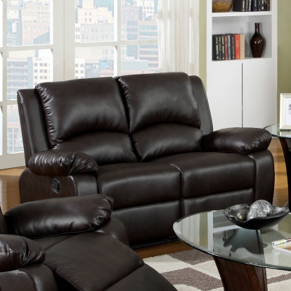 Oxford Rustic Dark Brown Motion Loveseat Model CM6555-L by Furniture of America