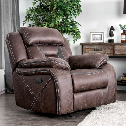 Flint Brown Glider Recliner Model CM6565-CH by Furniture of America