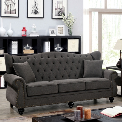 Ewloe Dark Gray Sofa Model CM6572DG-SF by Furniture of America