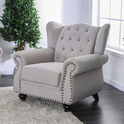Ewloe Light Gray Chair Model CM6572GY-CH by Furniture of America