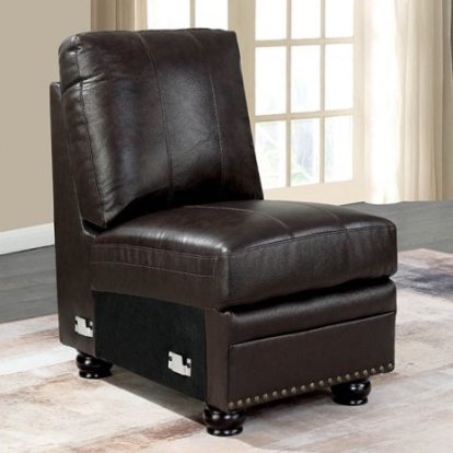 Furniture of America Edith Transitional Others Dark Brown Armless Chair Model CM6579-CH