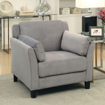 Furniture of America Ysabel Contemporary Flannelette Solid with Wood Warm Gray Chair Model CM6716GY-CH-PK