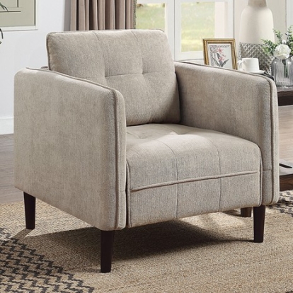 Furniture of America Lynda Contemporary Chenille Solid with Wood Light Gray Chair Model CM6736LG-CH