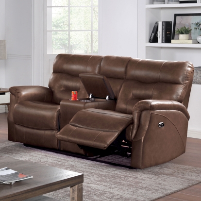 Barmouth Light Brown Power Loveseat Model CM6737BR-LV-PM by Furniture of America