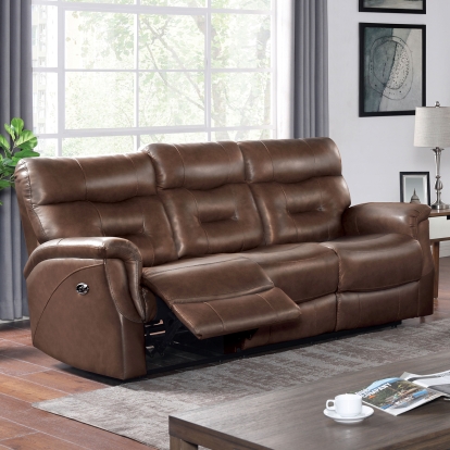 Barmouth Light Brown Power Sofa Model CM6737BR-SF-PM by Furniture of America