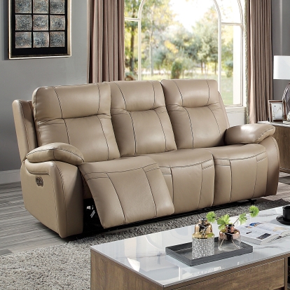 Gaspe Light Brown Power Sofa Model CM6739LB-SF-PM by Furniture of America