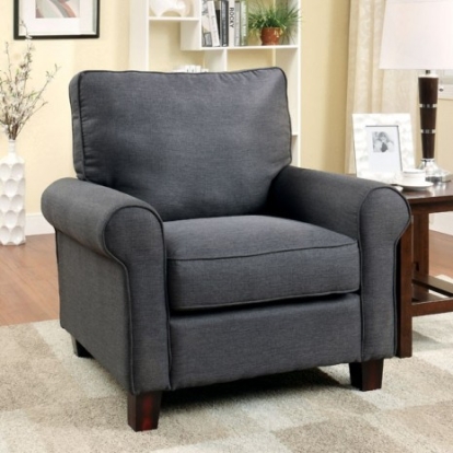 Furniture Of America Hensel Transitional Linen-Like Gray Chair | CM6760GY-CH