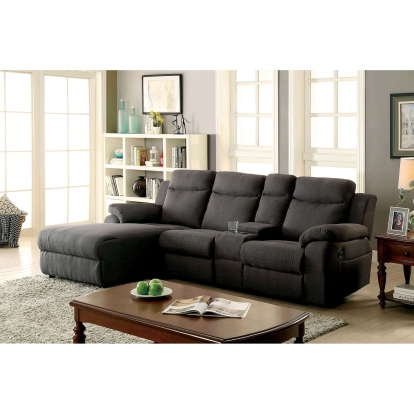 Kamryn Gray Sectional with Console Model CM6771GY-SECTIONAL by Furniture of America