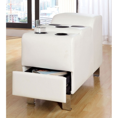 Kemina White Bluetooth Speaker Console Model CM6833WH-CS by Furniture of America