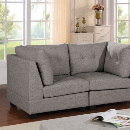 Furniture Of America Pencoed Light Gray Espresso Linen-Like, Solid Wood, Others Love Seat | CM6957LG-LV-PK