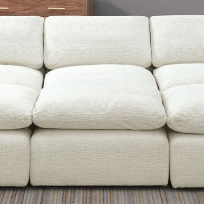 Furniture Of America Joel Contemporary Chenille, Solid Wood, Others Cream Armless Chair | CM6974BG-AC