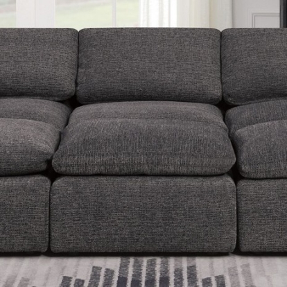 Furniture of America Joel Contemporary Chenille Solid with Wood Gray Armless Chair Model CM6974GY-AC