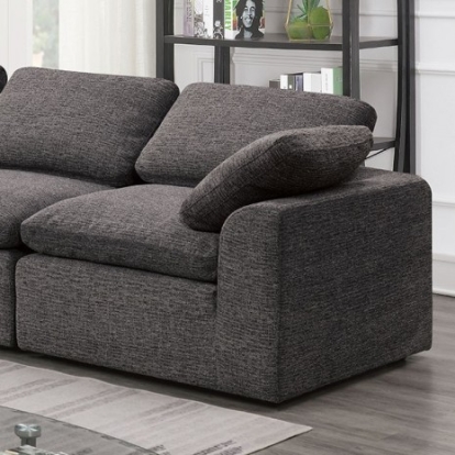 Furniture of America Joel Contemporary Chenille Solid with Wood Gray Corner Chair Model CM6974GY-CNR