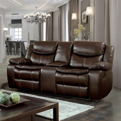 Pollux Brown Console Loveseat Model CM6981BR-LV-CT by Furniture of America
