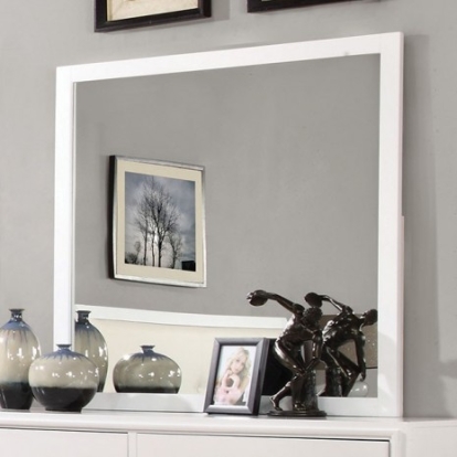 Furniture of America Enrico Transitional Solid with Wood White Mirror Model CM7068WH-M