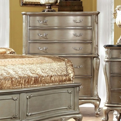 Furniture of America Johara Traditional Solid with Wood Veneer Gold Chest Model CM7090C