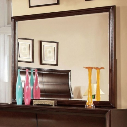 Furniture of America Kozi Transitional Solid with Wood Veneer Dark Walnut Mirror Model CM7116M