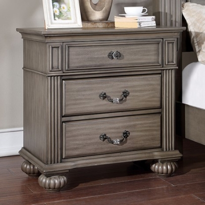 Furniture Of America Syracuse Traditional Solid Wood, Wood Veneer, Others Gray Night Stand | CM7129GY-N