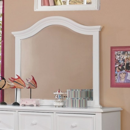 Furniture of America Olivia Traditional Solid with Wood Veneer White Mirror Model CM7155WH-M