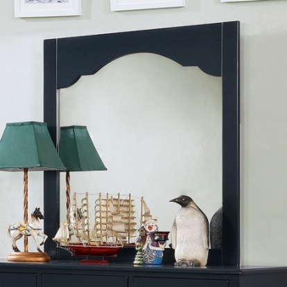 Furniture of America Diane Transitional Solid with Wood Veneer Blue-Gray Mirror Model CM7158BL-M-VN