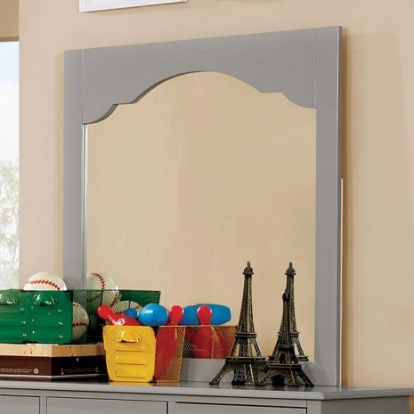 Furniture of America Diane Transitional Solid with Wood Paper Veneer Gray Mirror Model CM7158GY-M-VN