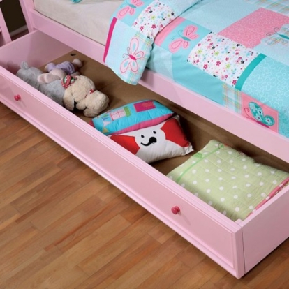 Furniture of America Dani Transitional Solid with Wood Veneer Pink Trundle Model CM7159PK-TR-VN
